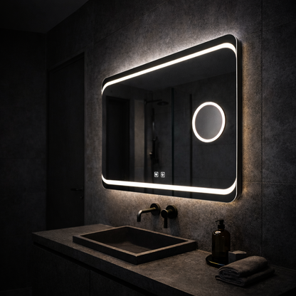Ορθογώνιος καθρέφτης LED, 80x60cm, Stella Touch, Demister System