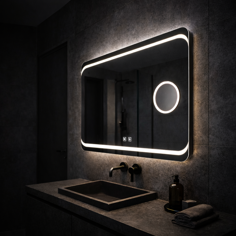 Ορθογώνιος καθρέφτης LED, 80x60cm, Stella Touch, Demister System