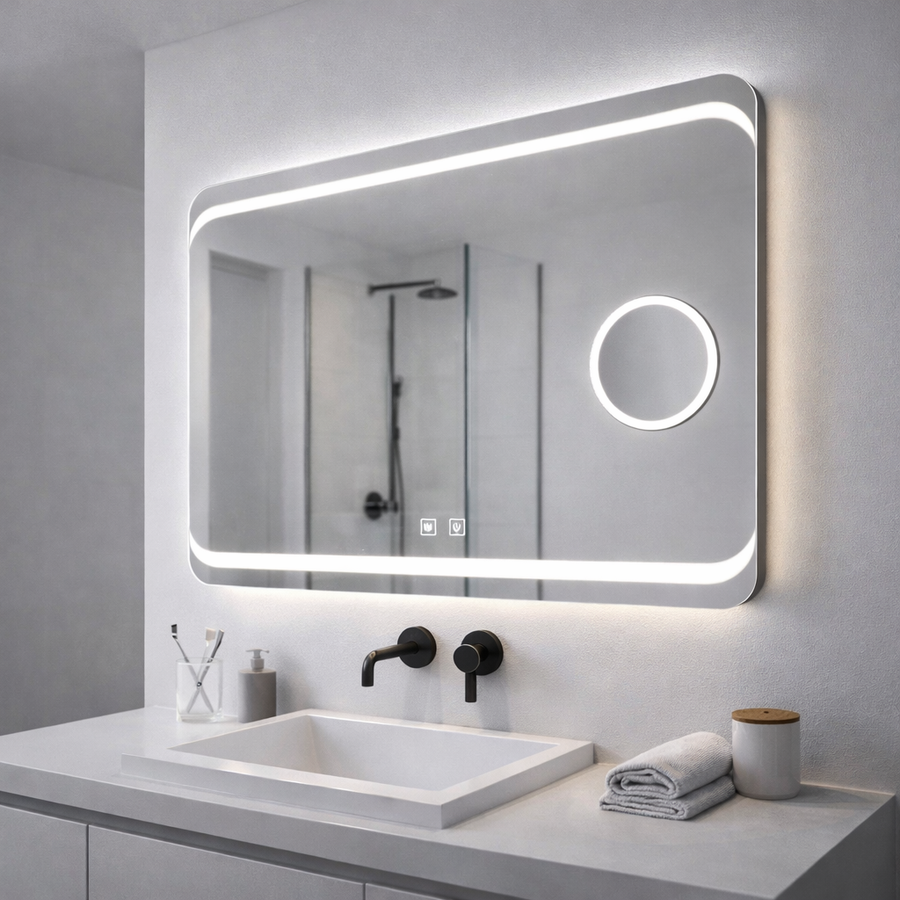 Ορθογώνιος καθρέφτης LED, 80x60cm, Stella Touch, Demister System