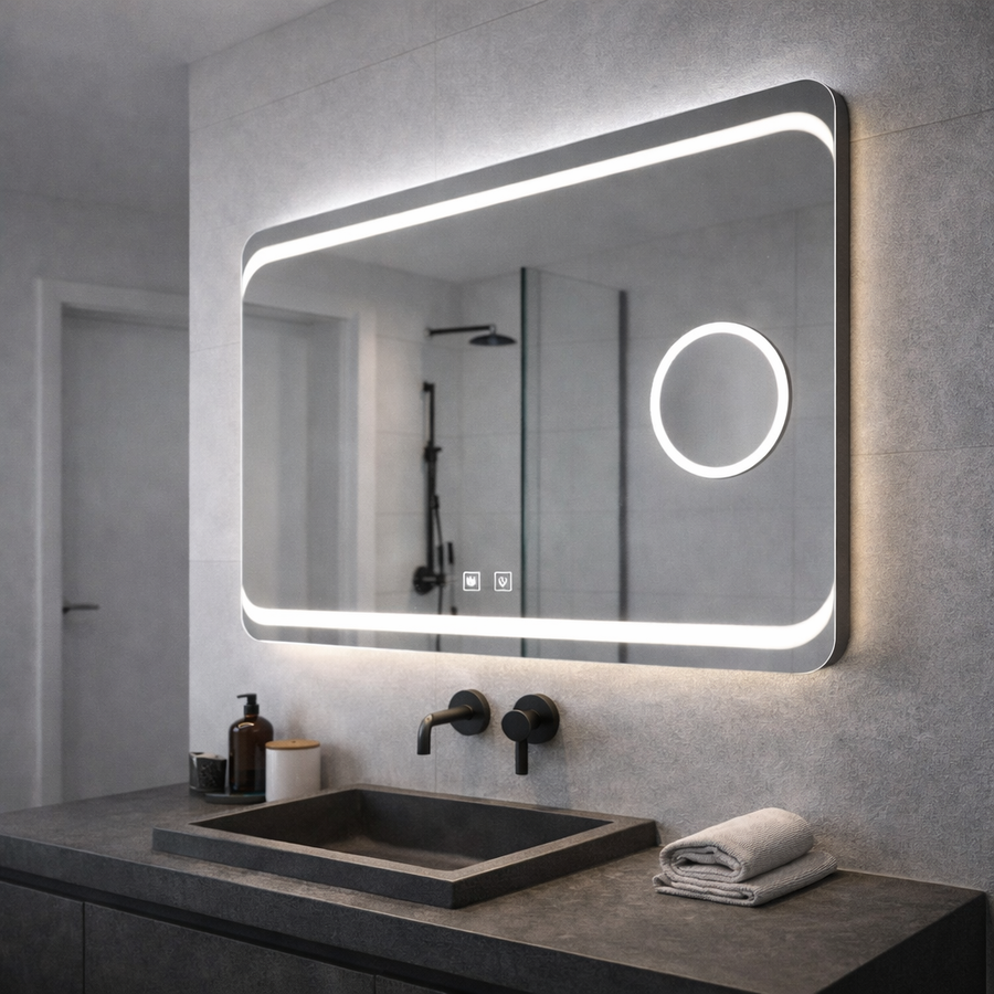 Ορθογώνιος καθρέφτης LED, 80x60cm, Stella Touch, Demister System