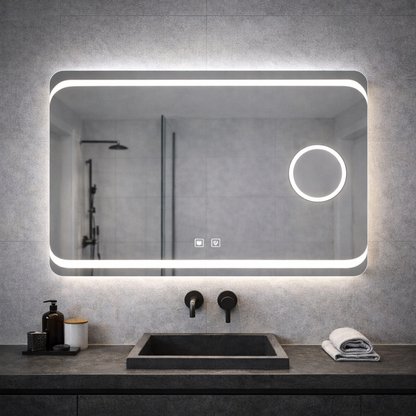 Ορθογώνιος καθρέφτης LED, 80x60cm, Stella Touch, Demister System