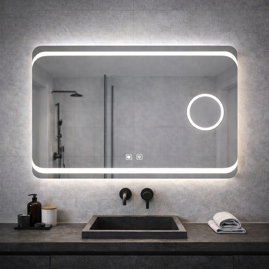Ορθογώνιος καθρέφτης LED, 80x60cm, Stella Touch, Demister System