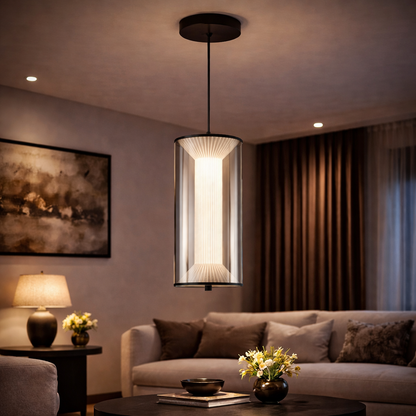 Κρεμαστός πολυέλαιος LED με Τηλεχειριστήριο 29W, LM511/1BK, Ρυθμιζόμενο ύψος, Ζεστό/Ψυχρό/Ουδέτερο φως, Λευκό, Meta