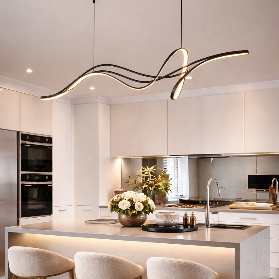 Κρεμαστός πολυέλαιος LED με τηλεχειριστήριο INFINITY HALO 138W, Κρύο/Ζεστό/Ουδέτερο φως, Ρυθμιζόμενο, Μαύρο, Ρυθμιζόμενο ύψος