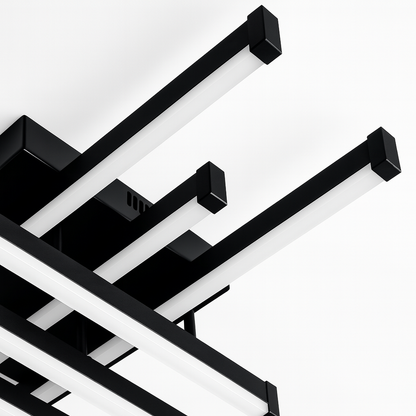 Πολυέλαιος LED με Τηλεχειριστήριο LINEX, 63W, 6 Στοιχείων, Γραμμικό, Κρύο/Ζεστό/Ουδέτερο φως, Ρυθμιζόμενο, Μαύρο