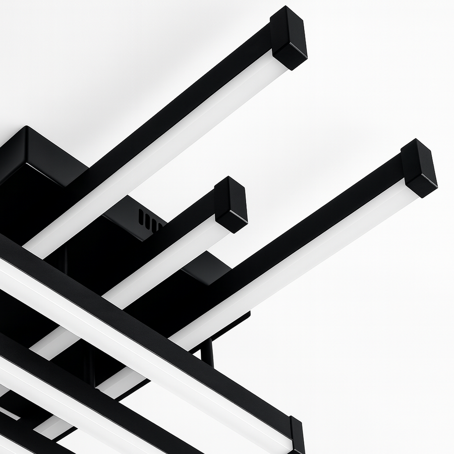 Πολυέλαιος LED με Τηλεχειριστήριο LINEX, 63W, 6 Στοιχείων, Γραμμικό, Κρύο/Ζεστό/Ουδέτερο φως, Ρυθμιζόμενο, Μαύρο