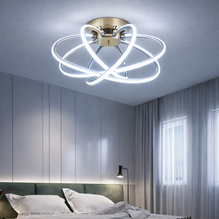 Πολυέλαιος LED με Τηλεχειριστήριο LT770/500GD, 45W, Θερμό/Ψυχρό/Ουδέτερο φως 3000K/4000K/6000K, Ρυθμιζόμενο, Aurium Metal
