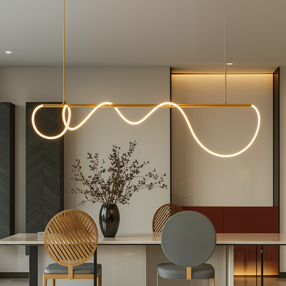 Πολυέλαιος DIVINO LED με εύκαμπτο σωλήνα σιλικόνης - 62W, ρυθμιζόμενο φως, χρυσός