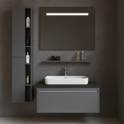 Σετ Έπιπλα Annelise με καθρέφτη LED, Ντουλάπα PV0017T/60 Γκρι