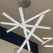 Κρεμαστός πολυέλαιος LED με τηλεχειριστήριο και κρύσταλλο LIBORIA 64W, Κρύο/Ζεστό/Ουδέτερο φως, Ρυθμιζόμενο, Γυαλιστερό Chrome