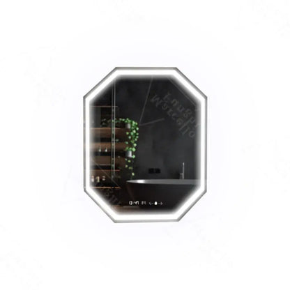 Καθρέφτης LED Polygon, 60x80cm, Αισθητήρας Ralya MotionGlow Marcello, Σύστημα αποθολώματος, Ρολόι & Θερμόμετρο, Dimabila