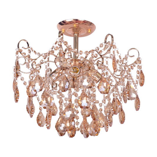 Candelabru Cristal Fiamma, 4x E27, Diametru 50cm, Auriu