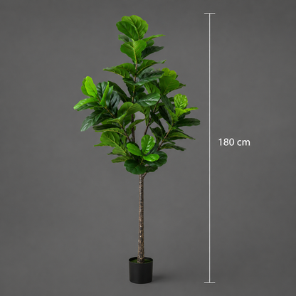 Decorațiune Ficus Lyrata, Plastic, 180 cm, Verde