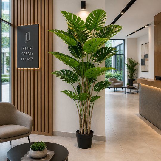 Τεχνητό φυτό Τύπος Monstera Deliciosa, 17 φύλλα, 220 cm, Πράσινο