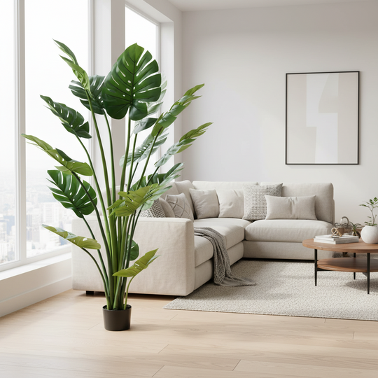 Τεχνητό φυτό Τύπος Monstera Deliciosa, Με Πλούσια Φύλλα, 180 cm, Πράσινο