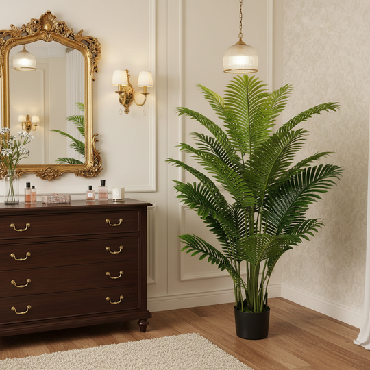 Τεχνητή Areca Φυτό Τύπου Φοίνικα, 15 φύλλα, 150 cm, Πράσινο