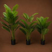 Decorațiune Palmier Areca, Plastic, 25 frunze, 190 cm, Verde