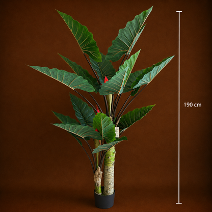 Decorațiune Strelitzia, 2 trunchiuri, Plastic, 190 cm, Verde