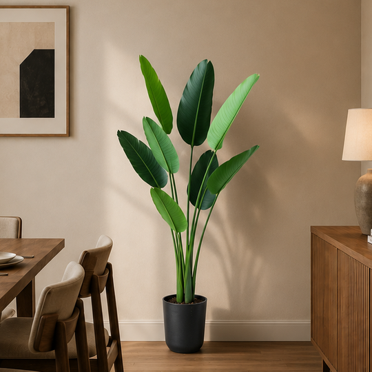 Τεχνητό φυτό Τύπος Strelitzia Nicolai (Bird of Paradise), 150 cm, 10 φύλλα, Πράσινο