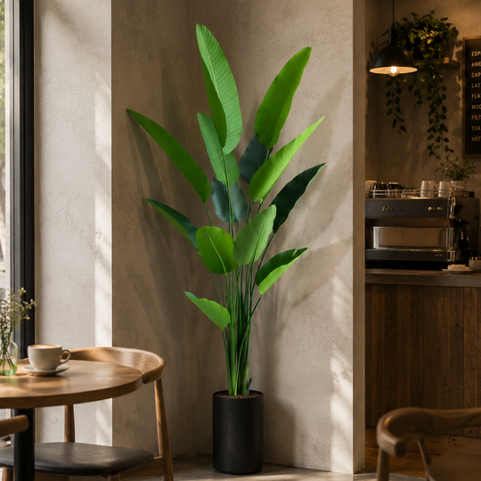 Τεχνητό φυτό Τύπος Strelitzia Nicolai (Bird of Paradise), 180 cm, 13 φύλλα, Πράσινο