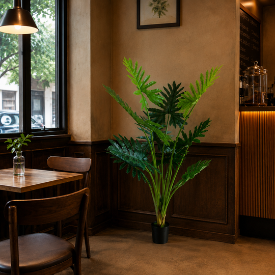 Τεχνητό φυτό τύπου Philodendron, 10 φύλλα, 160 cm, Πράσινο
