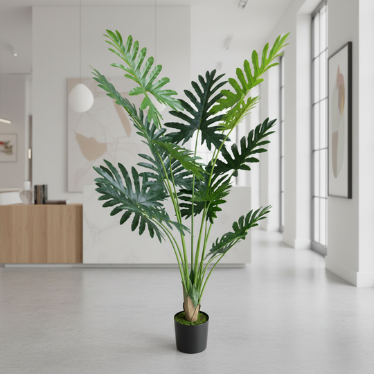 Τεχνητό φυτό τύπου Philodendron, 10 φύλλα, 160 cm, Πράσινο