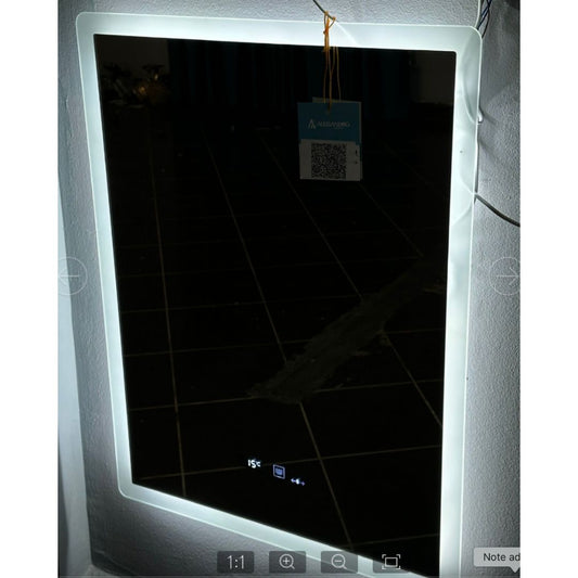 Ορθογώνιο καθρέφτη LED 50x70cm Zampa Sensor Motionglow Marcello Σύστημα πρόβλεψης ρολογιού και θερμόμετρο Dimable