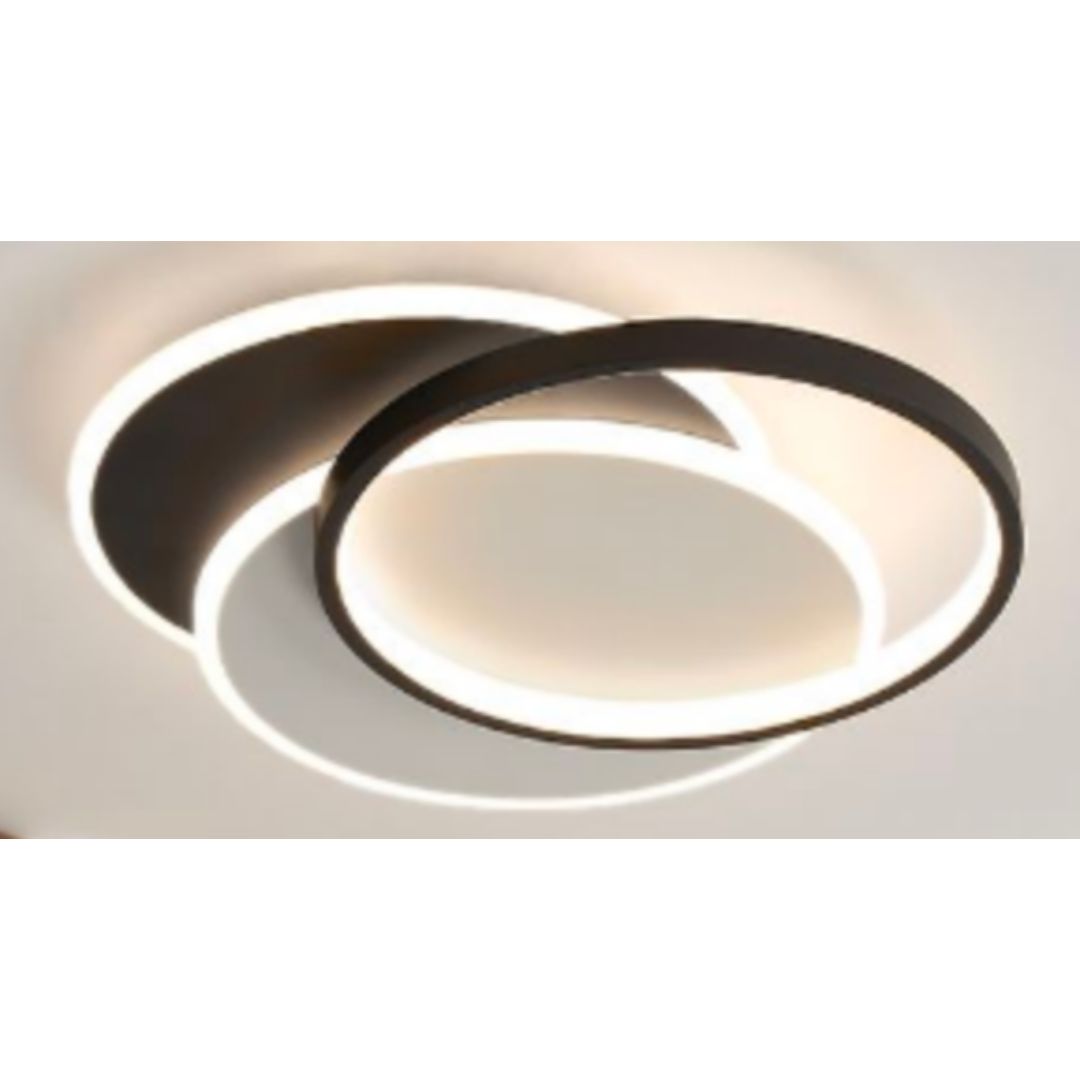 LED πολυέλαιος με γεωμετρία τηλεχειριστηρίου Chiara, 120W, 3 κύκλοι, κρύο/ζεστό/ουδέτερο φως, ασταθές, μαύρο