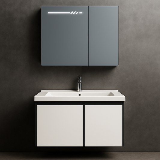 Ingrid Cabinet με LED Mirror DBP123 80x70 White