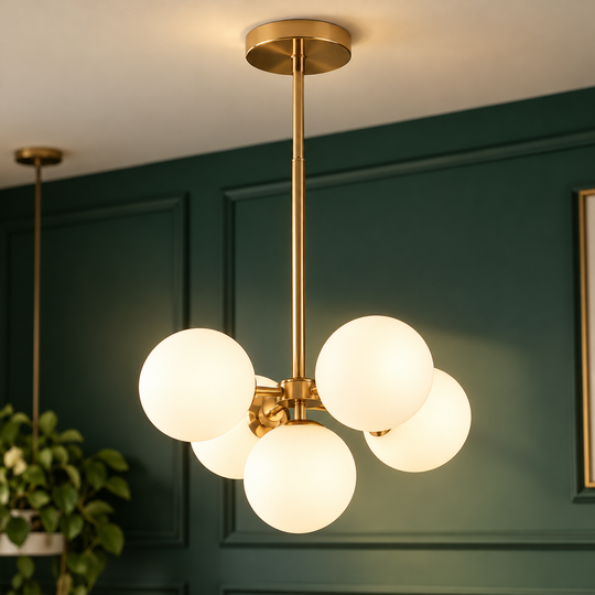 Πολυέλαιος ORBS Eleganza, 48cm, 5xE27, Σφαίρες, Χρυσός