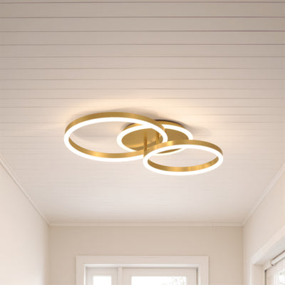 Πολυέλαιος LED με τηλεχειριστήριο RINOVA 66W, 2 κύκλοι, κρύο/ζεστό/ουδέτερο φως, ρυθμιζόμενο, γυαλιστερό χρυσό