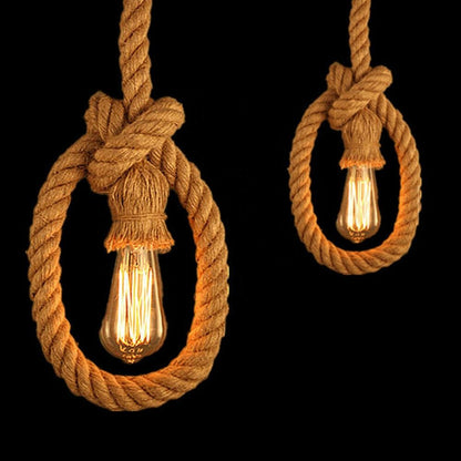 Vintage Harper Chandelier, 1xe27, Rustic Barn, Twine and Metal, 92cm