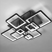 Πολυέλαιος LED με τηλεχειριστήριο ELLA 203W, 8 Τετράγωνα, Κρύο/Ζεστό/Ουδέτερο φως, Ρυθμιζόμενο, Μαύρο