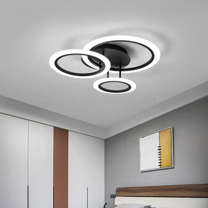 Πολυέλαιος LED με τηλεχειριστήριο BETTY 41W, 3 Κύκλοι, Κρύο/Ζεστό/Ουδέτερο φως, Ρυθμιζόμενο, Μαύρο