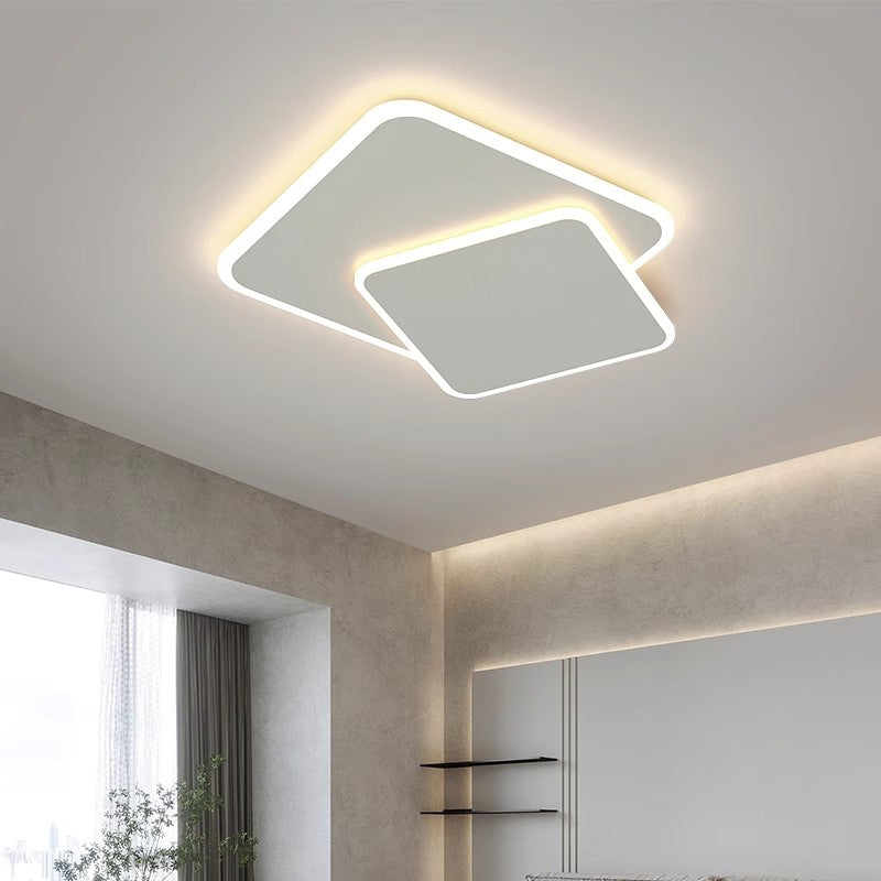 LED Lust με τηλεχειριστήριο Futura Angolo, 98W, 2 τετράγωνα, κρύο/ζεστό/ουδέτερο φως, ασταθές, λευκό