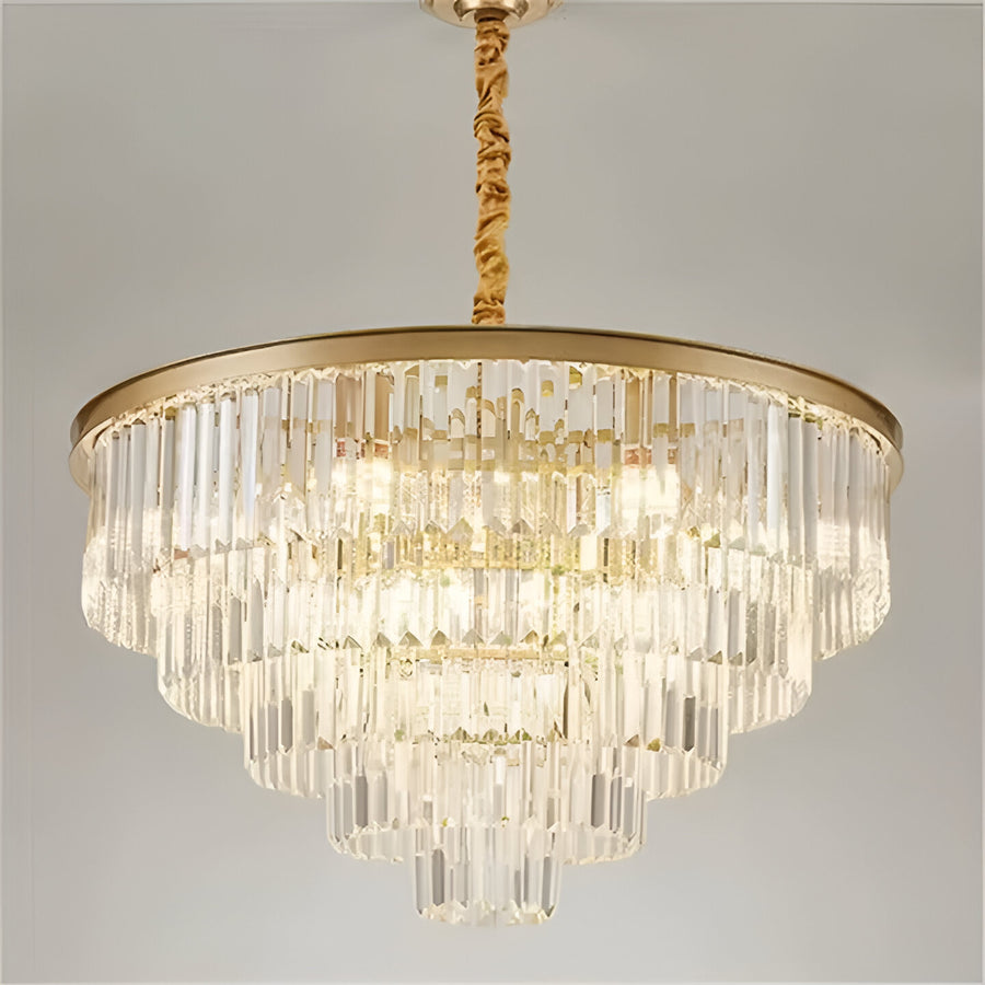 Chandelier Chambord Chambord Eleganza 8xe14, διάμετρος 48cm, ματ χρυσό, ρυθμιζόμενο ύψος
