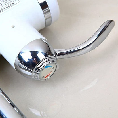 Ηλεκτρική βρύση με άμεση θέρμανση νερού, οθόνη θερμοκρασίας LED, οριζόντια με νεροχύτη/μπανιέρα, ισχύ 3000 W, ζεστό νερό 30 ° C-60 ° C, λευκό, Z007XDT