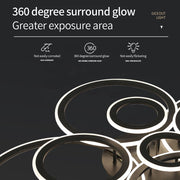 Πολυέλαιος LED με τηλεχειριστήριο BETTY 41W, 3 Κύκλοι, Κρύο/Ζεστό/Ουδέτερο φως, Ρυθμιζόμενο, Μαύρο