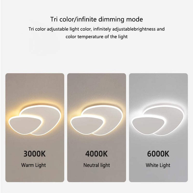 LED πολυέλαιος με φως τηλεχειρισμού, 98W, οβάλ, κρύο/ζεστό/ουδέτερο φως, ασταθές, λευκό