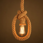 Vintage Πολυέλαιος LV103/130, 1xE27, Rustic, String and Metal, 130cm, Μαύρο Στήριγμα