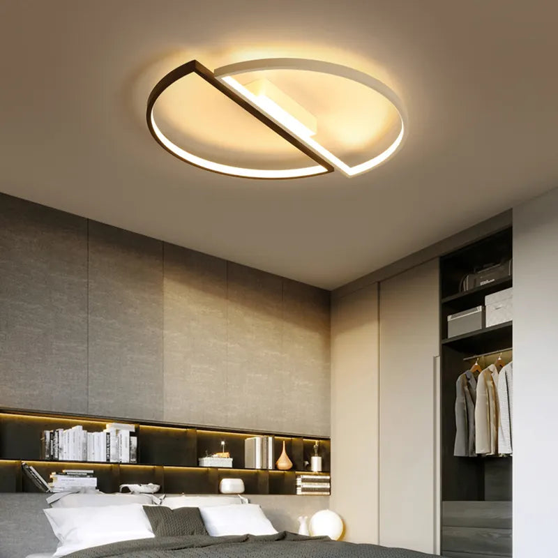 LED LED Vector Arcus, Semicircles, 35W, Metallic, Wasable, Cold/Hot/Neutral Light, Black with White, Modern Design