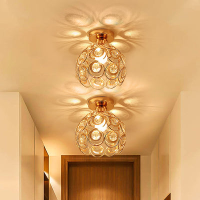 Vera Chandelier, 1*E27, Χρυσό, Μέταλλο και Κρύσταλλο