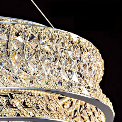 Πολυέλαιος LED LLC130/1CH, Κρύσταλλο και Μέταλλο, 31W, 1 Κύκλος, Ρυθμιζόμενος, Ρυθμιζόμενος Ύψος, Κρύο/Ζεστό/Ουδέτερο φως, Πολυτελής Φωτισμός