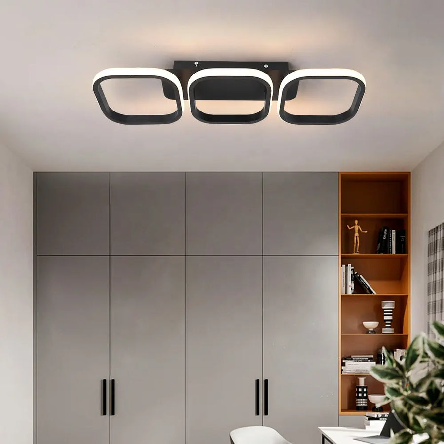 LED LED Vertex Grid Paralal, 32W, 3 τετράγωνα κρύο/ζεστό/ουδέτερο φως, μαύρο