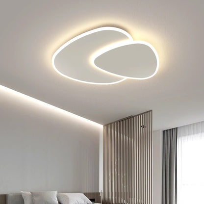LED πολυέλαιος με φως τηλεχειρισμού, 98W, οβάλ, κρύο/ζεστό/ουδέτερο φως, ασταθές, λευκό