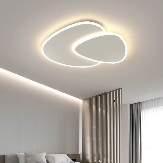 LED πολυέλαιος με φως τηλεχειρισμού, 98W, οβάλ, κρύο/ζεστό/ουδέτερο φως, ασταθές, λευκό