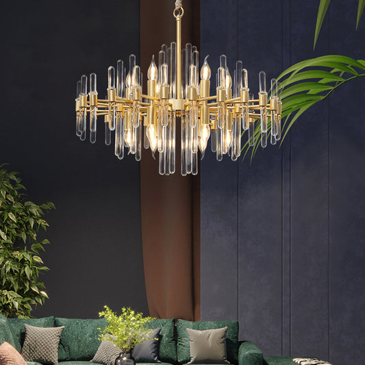 Crystal Chandelier CC850/620GD, 10xE14, 62X45cm, Ρυθμιζόμενο ύψος, Γυαλιστερό χρυσό, Κομψή σχεδίαση, μέταλλο και κρύσταλλα