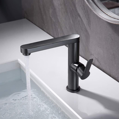 Μπαταρία Washbasin, υγιεινό ορείχαλκο, μαύρο, 9107h