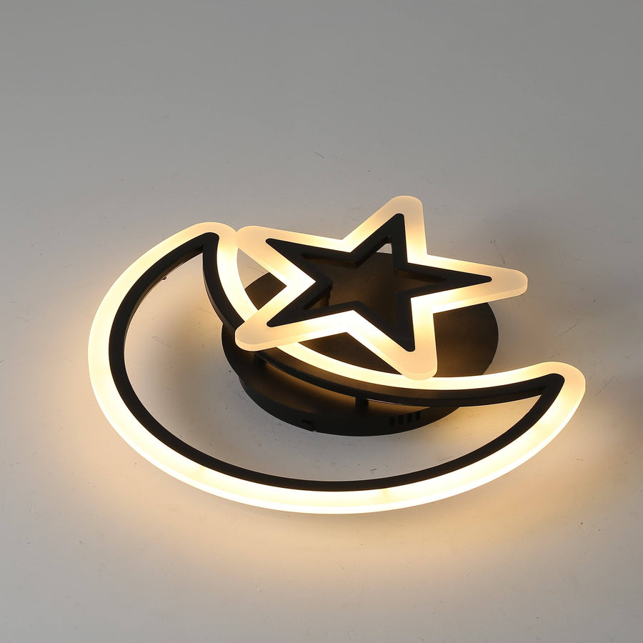 Πολυέλαιος LED με τηλεχειριστήριο MOON AND STAR 45W, 2 Στοιχείων, Κρύο/Ζεστό/Ουδέτερο φως, Ρυθμιζόμενο, Μαύρο