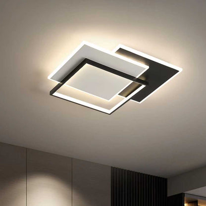 LED πολυέλαιος με γεωμετρία τηλεχειρισμού Cubo, 120W, 3 τετράγωνα, κρύο/ζεστό/ουδέτερο φως, ασταθές, μαύρο
